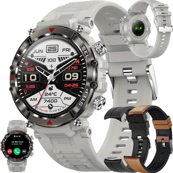 Smart Watch for Men, 1.39" HD Touchscreen, Bluetooth Calling (Answer/Make Calls), 10-Day Standby, IP67 Waterproof, Fitness Tracker Compatible with Android & iPhone – Perfect Gift for Her(3 Strap)