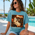 thumbnail image 3 of Mentally I’m Here Fall Ghost Comfort Colors Shirt, Cozy Autumn Pumpkin Coffee Graphic Tee, Halloween Gift for Women, 3 of 6