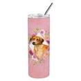 thumbnail image 1 of Caroline's Treasures CK4175TBL20 20 oz Rhodesian Ridgeback Pink Flowers Double Walled Stainless Steel Skinny Tumbler, 1 of 1
