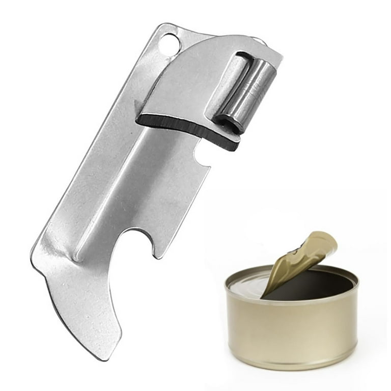 Stainless Steel Multipurpose Can Opener Folding Mini Portable Can Opener Gadget Large Can Opener Heavy Duty Can Opener Puncture Pickle Grippers Easy