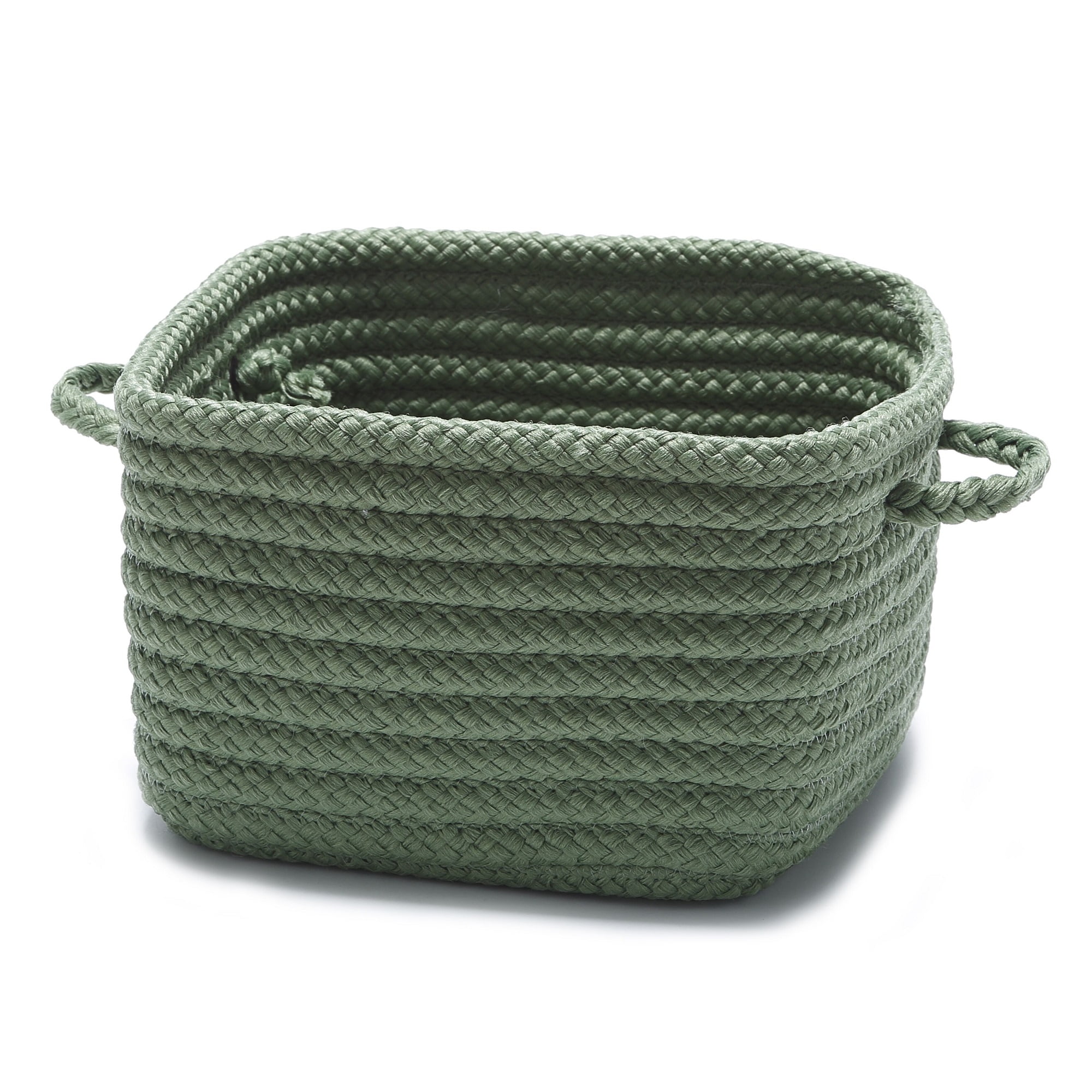 10" Moss Green Handmade Braided Basket