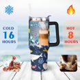 thumbnail image 4 of 40oz Ocean Cute Shark Stainless Steel Flip Straw Tumbler Spill Proof Travel Cup Double Wall Vacuum Insulated Coffee Mug with Top Handle, 4 of 6