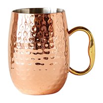 Creative Co-Op Hammered Stainless Steel Mule Mug, Copper Finish