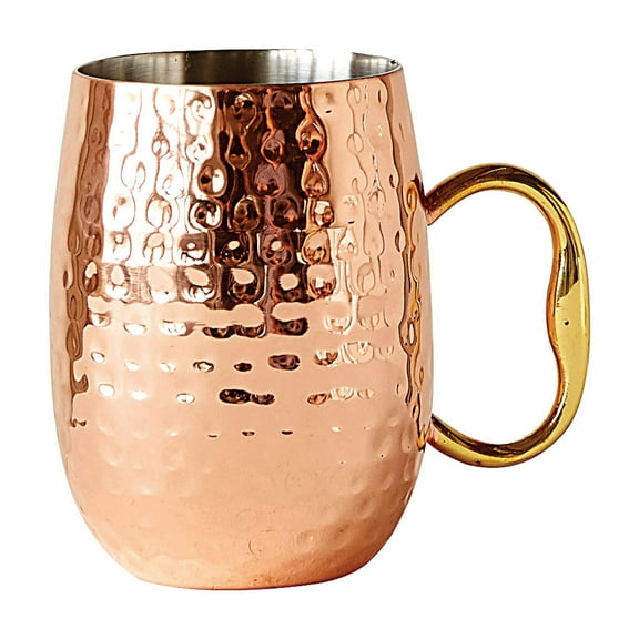 Creative Co-Op Hammered Stainless Steel Mule Mug, Copper Finish