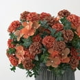 thumbnail image 5 of Verdsylv 16-Head Artificial Hydrangea Bouquet - Full & Realistic Silk Flower Arrangement for Home Decor - Large Bloom Perfect for Vases & Wedding Centerpieces - Long-Lasting & Vibrant, Orange, 5 of 6