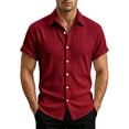 thumbnail image 3 of IhhxPro Men's Short Sleeve Button down Shirt Fit Breathable Casual Summer Button-Up Top S-2XL, 3 of 9