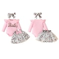 thumbnail image 5 of Gyratedream Newborn Infant Baby Girl Clothes Romper Leopard Printed Tulle Dress Headband Set Summer Outfits Cute Baby Clothes Girl, 5 of 11