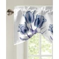 thumbnail image 2 of Flower Tulip Transparent Abstract Kitchen Valance Curtain Window Valance for Living Room Bedroom Tie Up Valance Curtain, 2 of 6