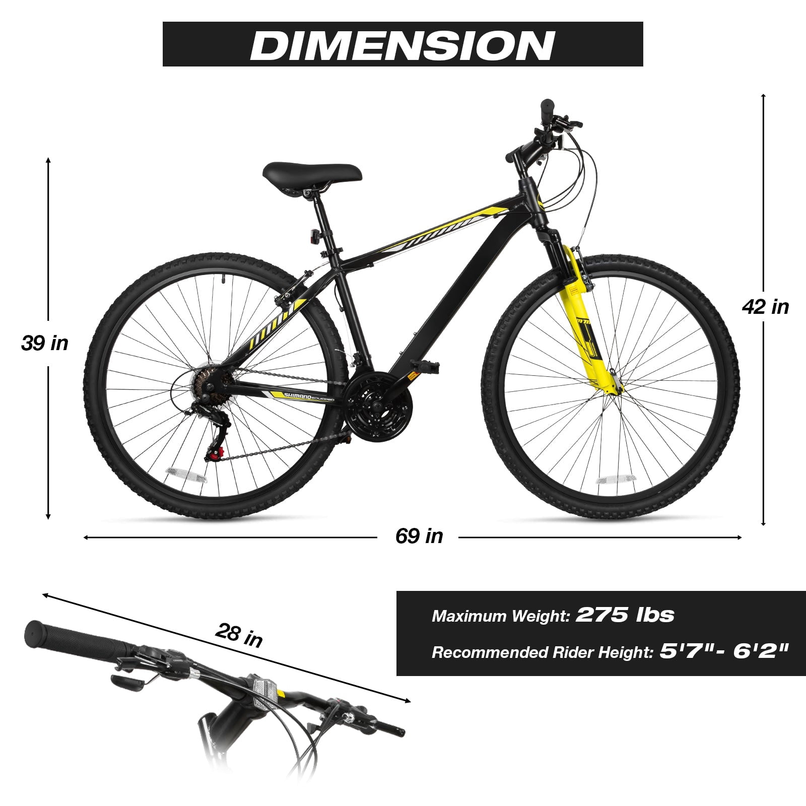 Hykolity 29 inch Mountain Bike 29r MTB Sport Bicycle 21 Speed Outdoor Cycling Large Bike Lightweight Full Suspension for Adult Men Woman Sooty Gray