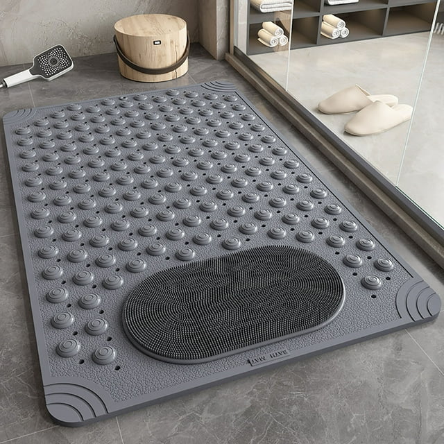 Fiudx Alfombrilla de Baño Multifuncional con Ventosas Antideslizantes, Masaje para Pies, Ducha Cómoda y Segura, Fácil de Limpiar, Pvc, 50 X 80 Cm.