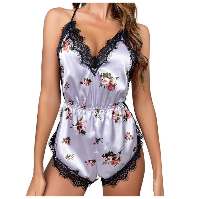Birdeem Combinaison en Dentelle Imprimée à Bretelles pour Femmes, Aguichant, Confortable, Dos Nu