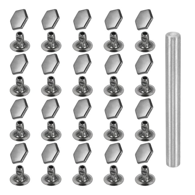 50 Pcs Rivets en Cristal 13mm Clous en Strass avec Outil d'Installation, Noir