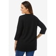 thumbnail image 3 of Woman Within Plus Size Perfect Three-Quarter Sleeve V-Neck Tee (Petite Available), 3 of 6