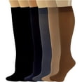 thumbnail image 1 of SUMONA Women Queen Opaque Stretchy Spandex Knee High Trouser Socks (6 Pairs), 1 of 1