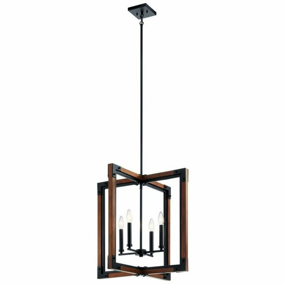 Farmhouse Four Light Chandelier in Auburn Stained Finish Bailey Street Home 147-Bel-3087296