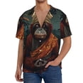 thumbnail image 3 of Honeii 's Banana Leaf Meditating Gorilla for men's short-sleeved button-up collared shirt featuring a pocket, perfect for beach vacations, and travel adventures., 3 of 5
