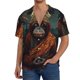 thumbnail image 1 of Fotbe Banana Leaf Meditating Gorilla Camisa Estampada de Manga Corta para Hombre, Casual de Verano, Estilo Playero, Sin Arrugas-X-Large, 1 of 5