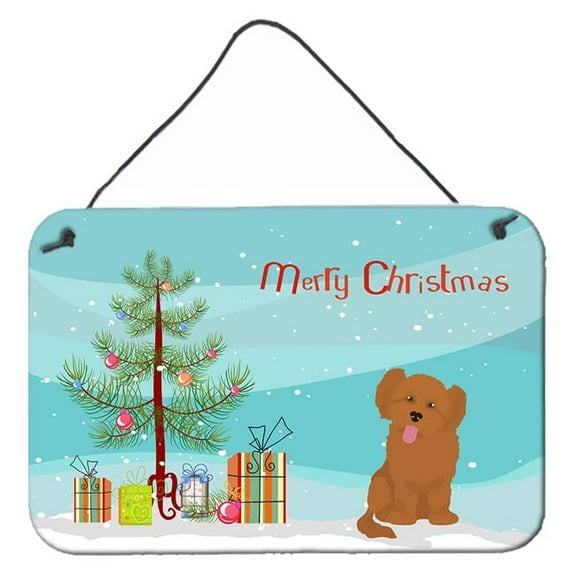 Carolines Treasures CK3891DS812 Shih Poo 3 Christmas Tree Wall or Door Hanging Prints 8x12 multicolor