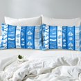 thumbnail image 4 of YST Nautical Anchor Bed Sheets,Starfish Seashell Seaweed Pattern Sheet Set,Blue Geometric Stripe Fitted Sheet Lightweight,White Sailboats Bedding Set 3pcs Twin, 4 of 5