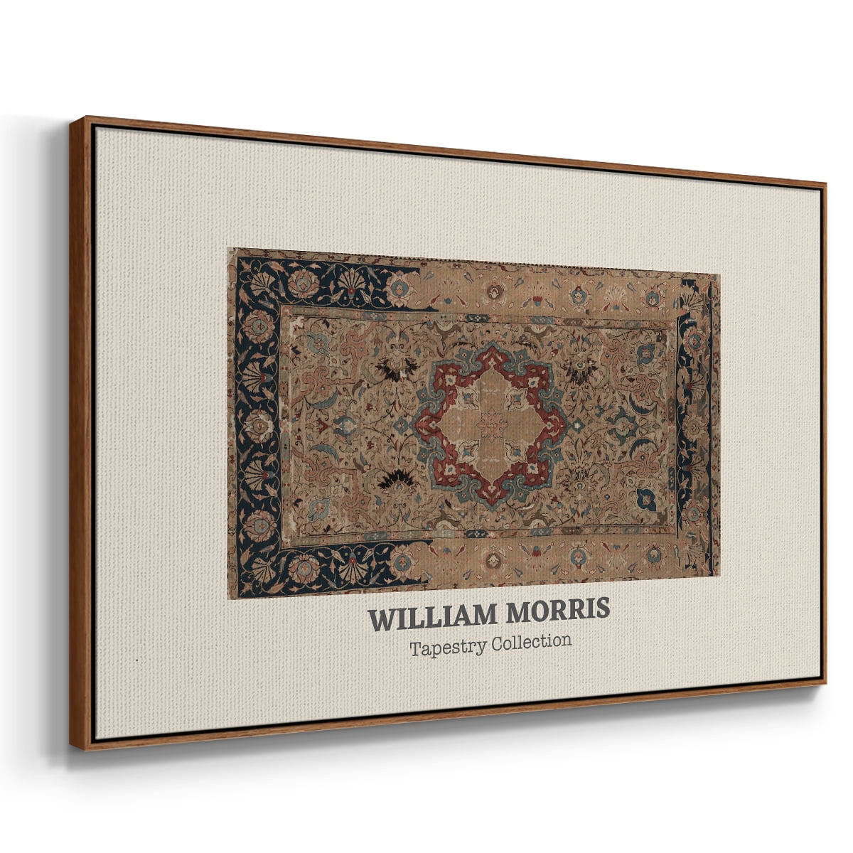 Vintage Abstract Print-XLVIII Framed in Walnut Wood Gallery Wrapped Canvas 17 in. x 25 in.