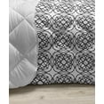 thumbnail image 3 of Geometric Down Alternative Comforter, Lattice Inspired Pattern with Symmetric Squares Modernistic Design, Microfiber Quilt for All Season, 5 Sizes, Charcoal Grey and White, by Ambesonne, 3 of 3