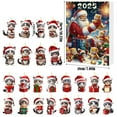 thumbnail image 3 of Cute Cat Christmas Advent Calendar 2025 Home Decor 24Pcs Pendant, 24 Days Christmas Advent Calendar, Countdown Calendar 2D Flat Acrylic Dog Charm, Countdown Pendant (1Set 24Pcs, B), 3 of 5