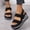 Black, variant on Women's Plus Size Elastic Fabric Beach Sandals, Soft Flexible Sole Design, Non Slip Comfortable Summer Outdoor Casual Shoes Black 37