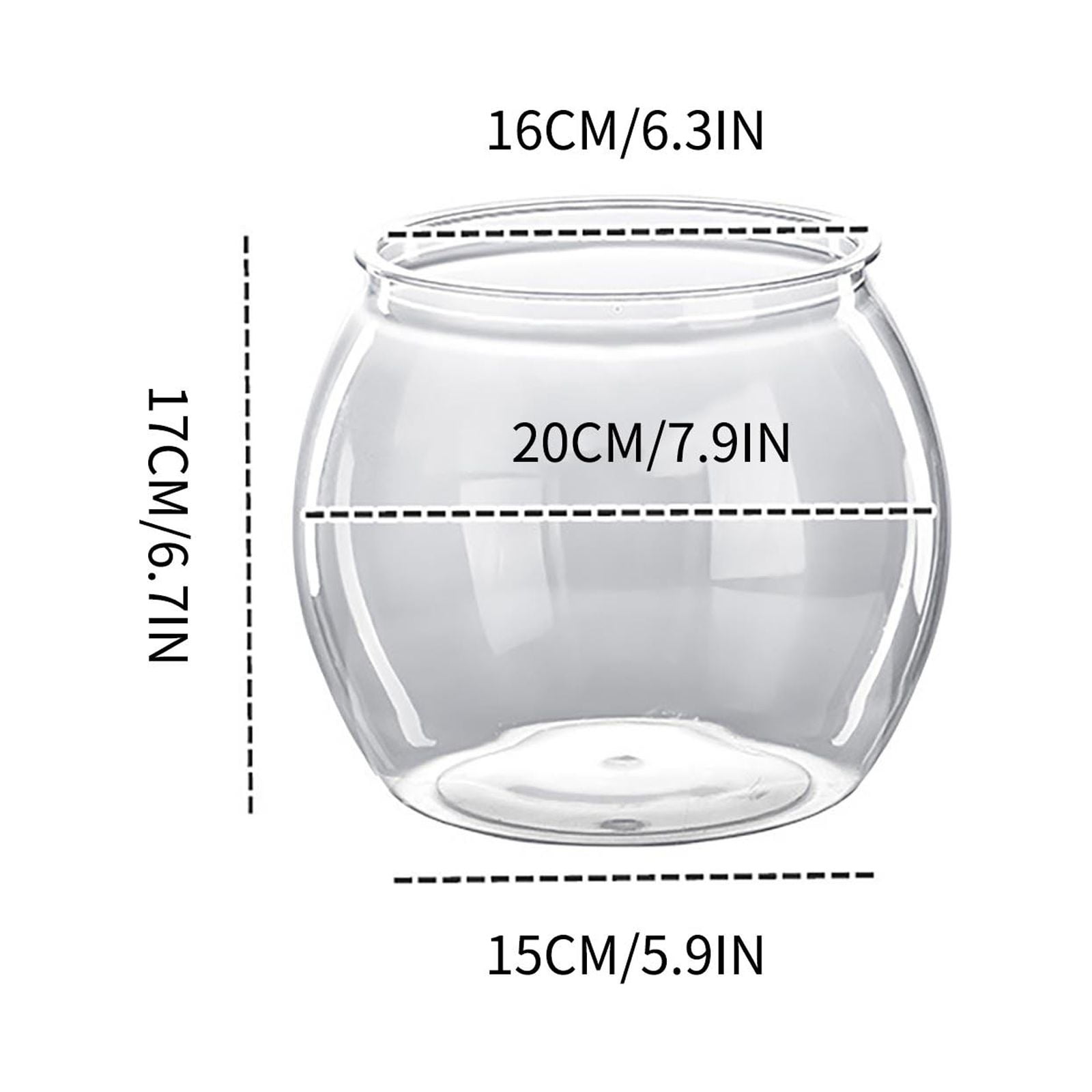 MTBLYS Fish Tank Plastic Clear Container Desktop Ecologically Bottle Tabletop Ornament Living Tank for Fish Plants