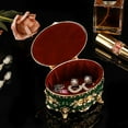 thumbnail image 5 of ABPETE Vintage Jewelry Box Oval Trinket Display Case with Rose Pattern Decorative Green Treasure Box Ring Holder for Women, 5 of 18