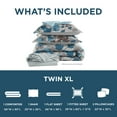 thumbnail image 2 of Regency Heights Twin XL Size Comforter Sets, Blue Bed in a Bag Twin XL, Botanical Bedding Comforter Set with Bed Sheets and Side Pockets for College Dorm, 6 Pieces, 2 of 6