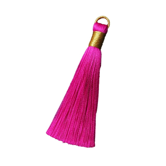 fastboy 8cm Tassel Jewelry Making Bookmark Hanging Fringe Pendant Portable Purse Dressing Decoration Crafting Handicraft Light Rose Red