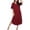 Wine Red, variant on Ekouaer Long Nightgown, Womens V Neck Loungewear Oversized Sleepwear Loose Sleep Dress