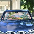 thumbnail image 4 of Yayeee Car Windshield Sun Shade Universal Fit Front Visor Protector, Floral Seaside, 4 of 8