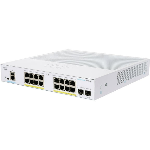 Cisco Business 350 Series CBS350-16P-E-2G - Switch - L3 - managed - 16 x 10/100/1000 (PoE )   2 x Gigabit SFP - rack-mountable - PoE  (120 W)