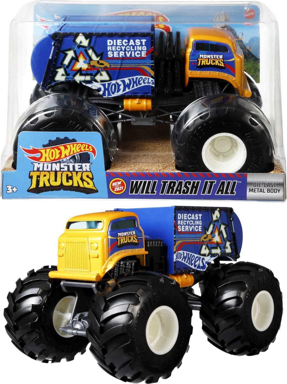 Will Trash it All Monster Trucks Hot Wheels à l’échelle 1:24