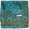thumbnail image 2 of Falari Women's Reversible Paisley Woven Pashmina Shawl Wrap Scarf 80" x 27" Turquoise, 2 of 3
