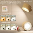 thumbnail image 3 of Aplique de pared LED, lámpara de pared con puerto USB que funciona con batería recargable, 3 temperaturas de color y 3 niveles de brillo, bola magnética giratoria de 360°, Cor, 3 of 5