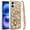 Gold Panda Floral, variant on XPM for Apple iPhone 17 (6.3") Bling Crystal 3D Full Diamonds Luxury Sparkle Rhinestone Hybrid Protective Phone Case Cover (Gold Swan Crown Pearl)