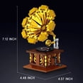 thumbnail image 6 of HI-REEKE Music Player Building Block Set Classic Retro Series Phonograph Building Kit ABS Toy Gift Gold, 6 of 6