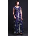 thumbnail image 3 of Bimba Leaves Ladies Printed Front Slit Sleeveless Maxi Summer Long CasualÂ&nbsp;Dress-Large, 3 of 5