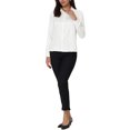 thumbnail image 3 of INSPIRE CHIC Women's Satin Blouse Long Sleeve Work Office Button Down Shirt Top 2XL White, 3 of 7