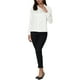 thumbnail image 2 of Blusa de satén para mujer Inspire Chic, de manga larga, camisa de trabajo de oficina con botones, talla XL, blanca, 2 of 6