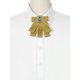 thumbnail image 4 of INSPIRE CHIC Broche de lazo de cinta de strass para mujeres, color sólido, lazo preatado para un estilo retro casual en amarillo, 4 of 5