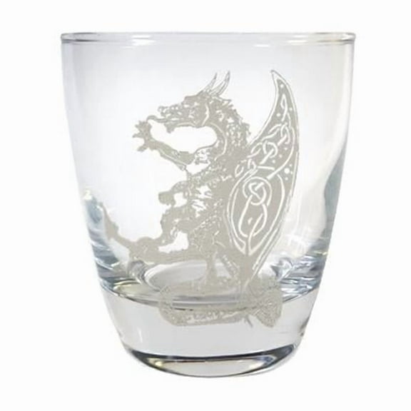 Lyoncraft LBDG01 10 oz Celtic Dragon Engraved Lowball Glass