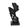 thumbnail image 3 of Escultura de beso de pareja, adorno artesanal, regalo para novia, figura de amor novedosa. Negro, 3 of 9