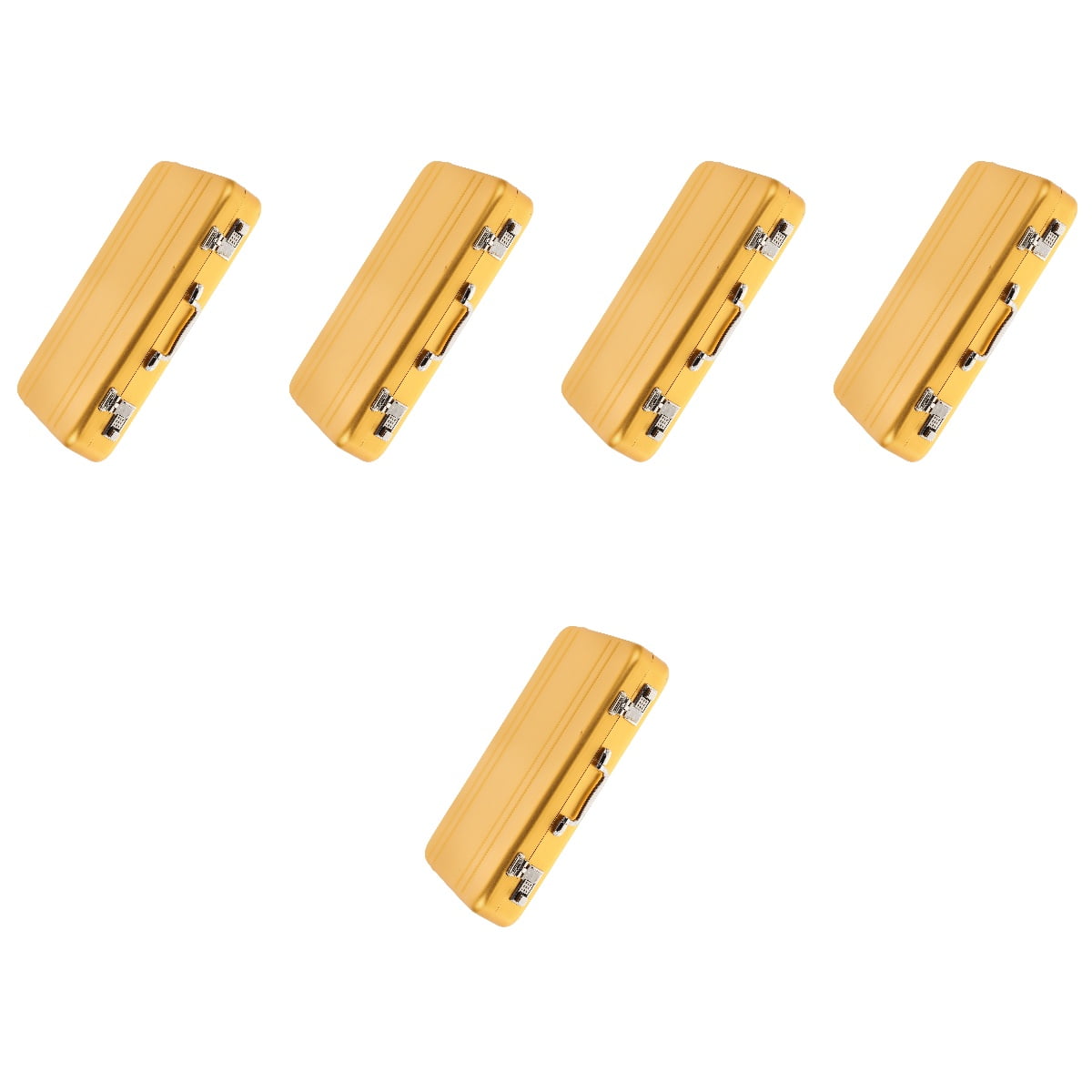HOMEMAXS 5pcs Mini Briefcase Metal Card Case Index Card Container Flash Card Organizer Business Holder Case