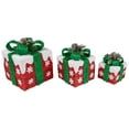 thumbnail image 4 of Northlight Set of 3 Lighted Red with White Snowflakes Gift Boxes Christmas Decorations, 4 of 7