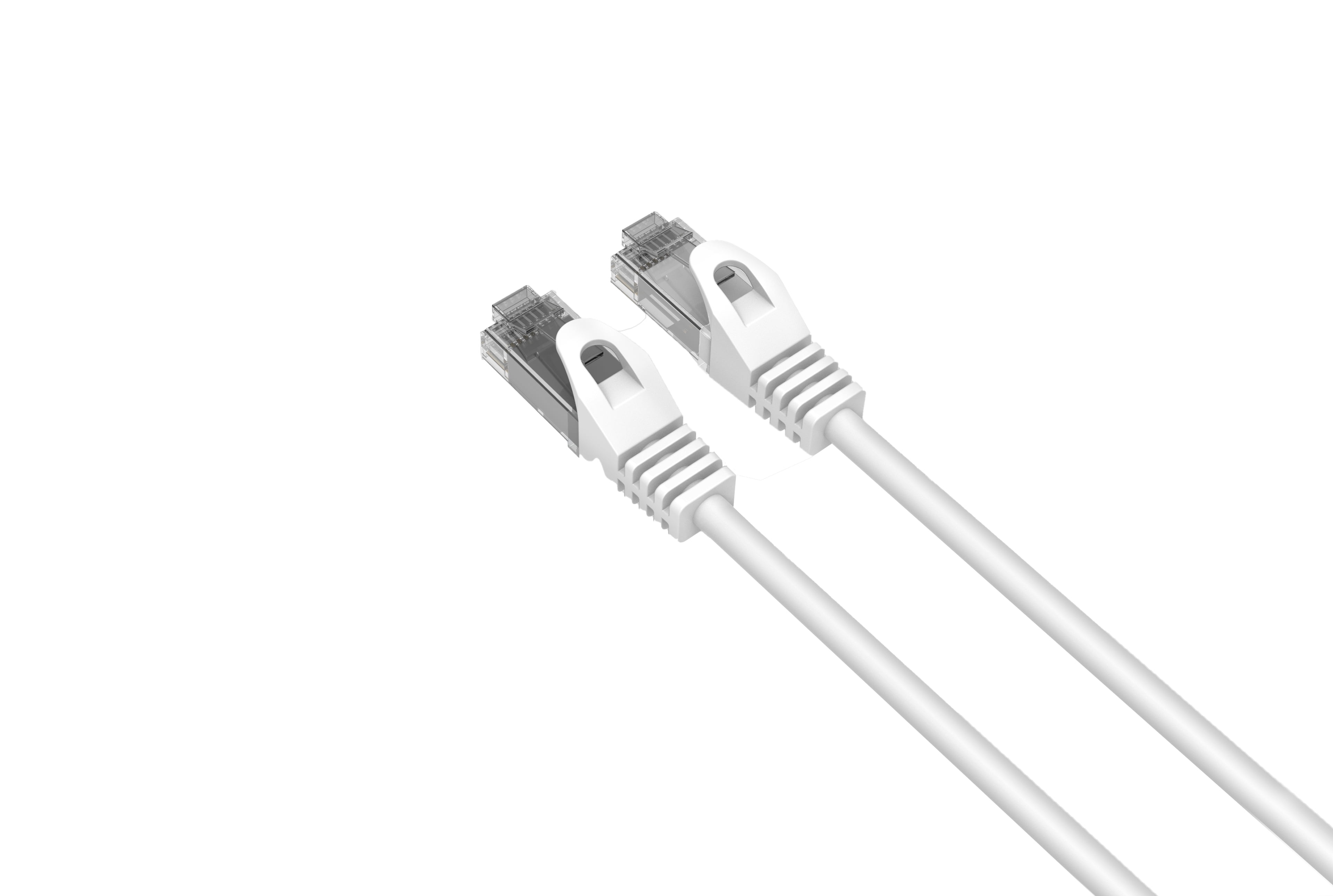 LOGICO Cat6 Slim Ethernet Patch Cable White 28 AWG 2FT (50 Pack)