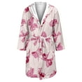 thumbnail image 4 of FEIJIBA Hooded Plush Fleece Bathrobe Women's Robe Long Warm Loungewear Jacket Printed Comfort Robes for Women Valentine's Day, 4 of 5