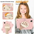 thumbnail image 4 of kids Case for iPad Pro 11(2022/2021/2020/2018)/ iPad Air 5/4th Gen Case 10.9 inch (2022/2020), Military Grade Drop Protection with Hand/Shoulder Strap Rotating Stand Pencil Holder, Rosegold, 4 of 6